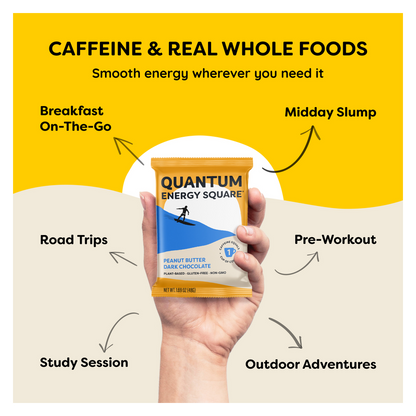 Quantum Energy Square Peanut Butter Dark Chocolate Bar 1.69oz