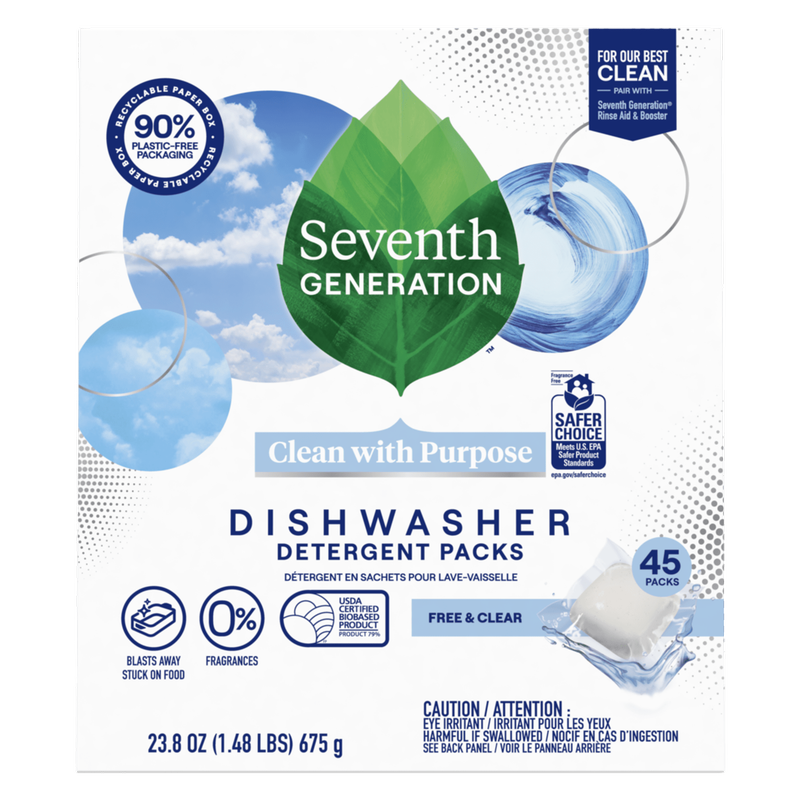 Seventh Generation Autodish Pack Free + Clear, 45ct