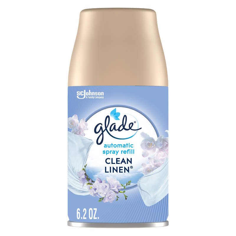 Glade Automatic Spray Refill, Air Freshener Infused with Essential Oils, Clean Linen, 6.2 oz, 1 Count