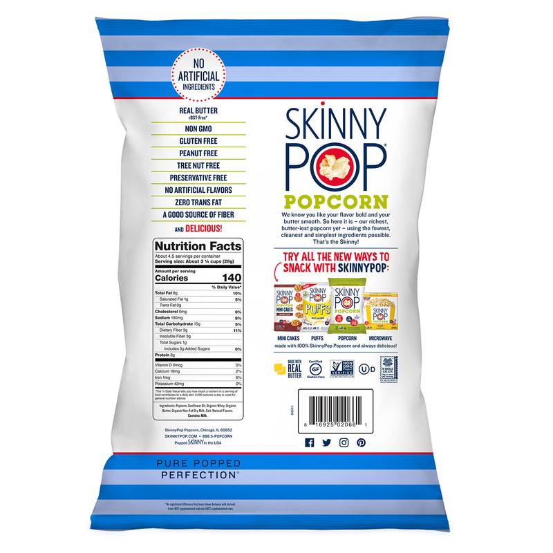 Skinny Pop Real Butter Popcorn 4.4oz
