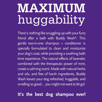 Buddy Wash Lavender & Mint 2 in 1 Dog Shampoo Plus Conditioner, 16oz.