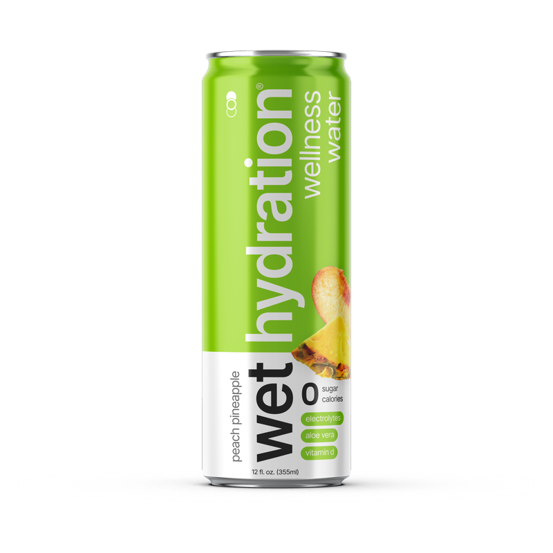 Wet Hydration Peach Pineapple Water 12oz Can