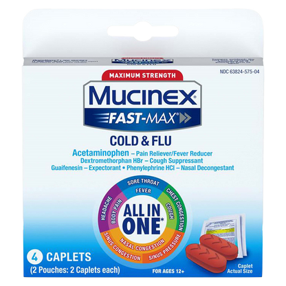 Mucinex Fast-Max All-In-One Cold & Flu Caplets 4ct