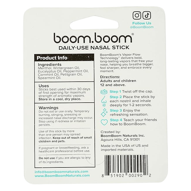 BoomBoom Breathe Wintermint Nasal Inhaler