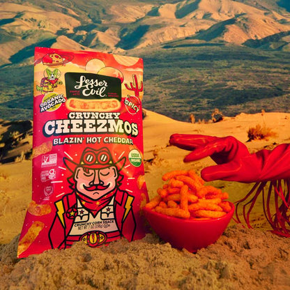 LesserEvil Crunch Cheezmos Blazin' Hot, 7oz