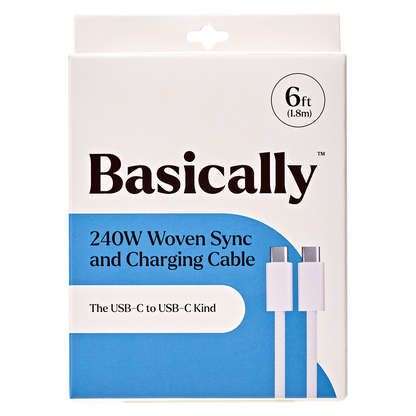 Basically 240W USB-C Woven Charge Cable (6ft)