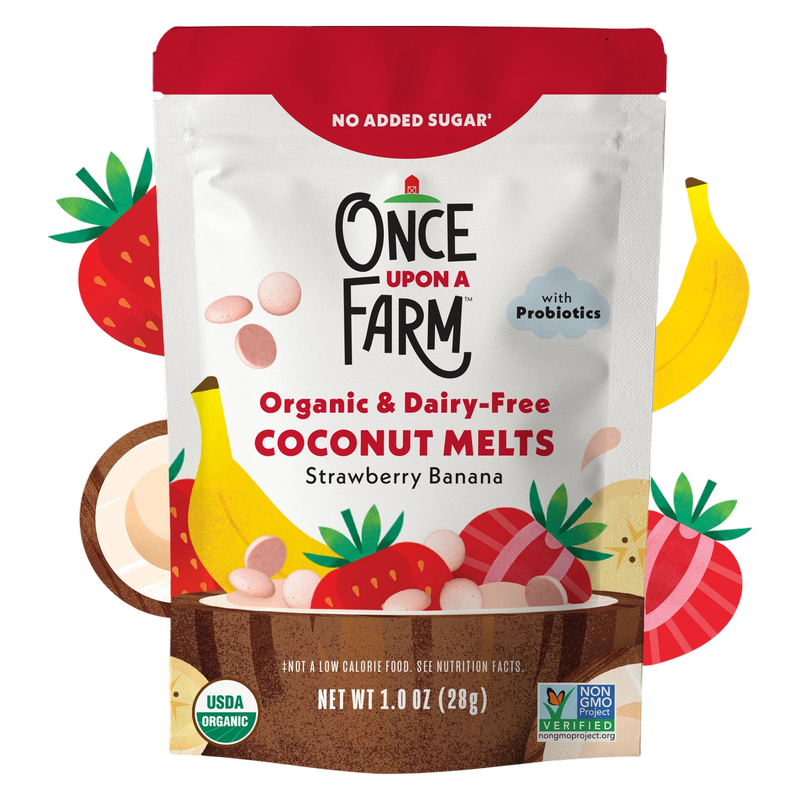 Once Upon a Farm Organic Coconut Melts Strawberry Banana, 1oz.