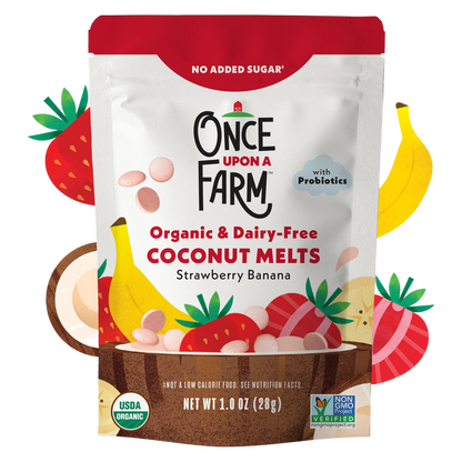 Once Upon a Farm Organic Coconut Melts Strawberry Banana, 1oz.