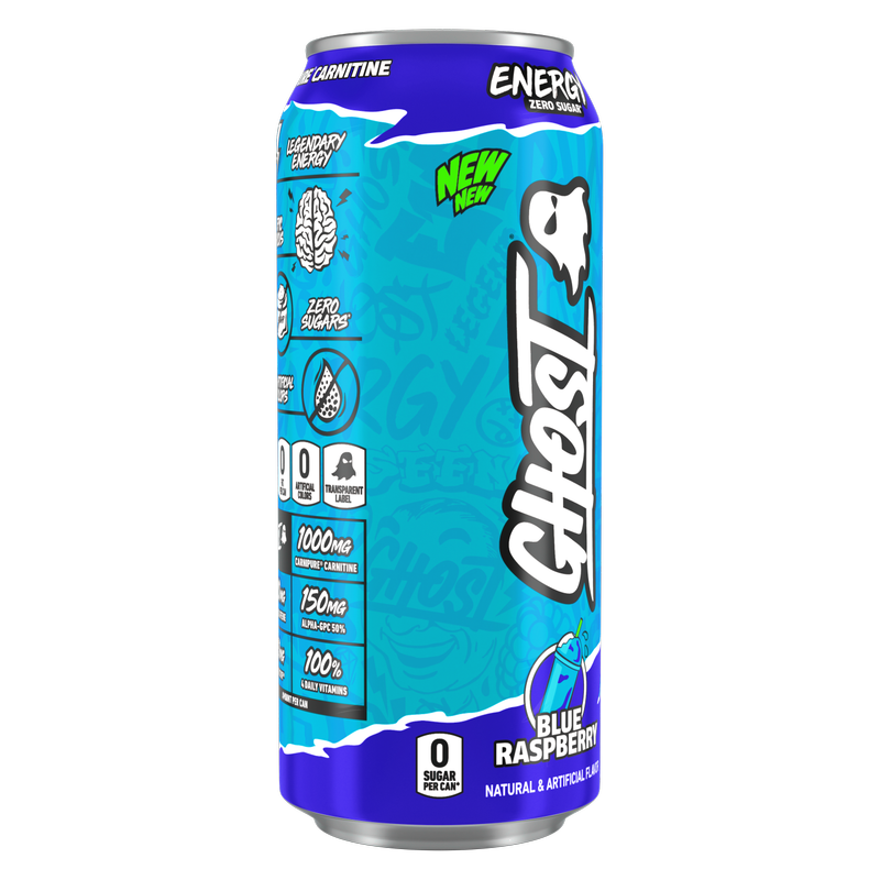 GHOST Energy Zero Sugar Blue Raspberry 16oz Can