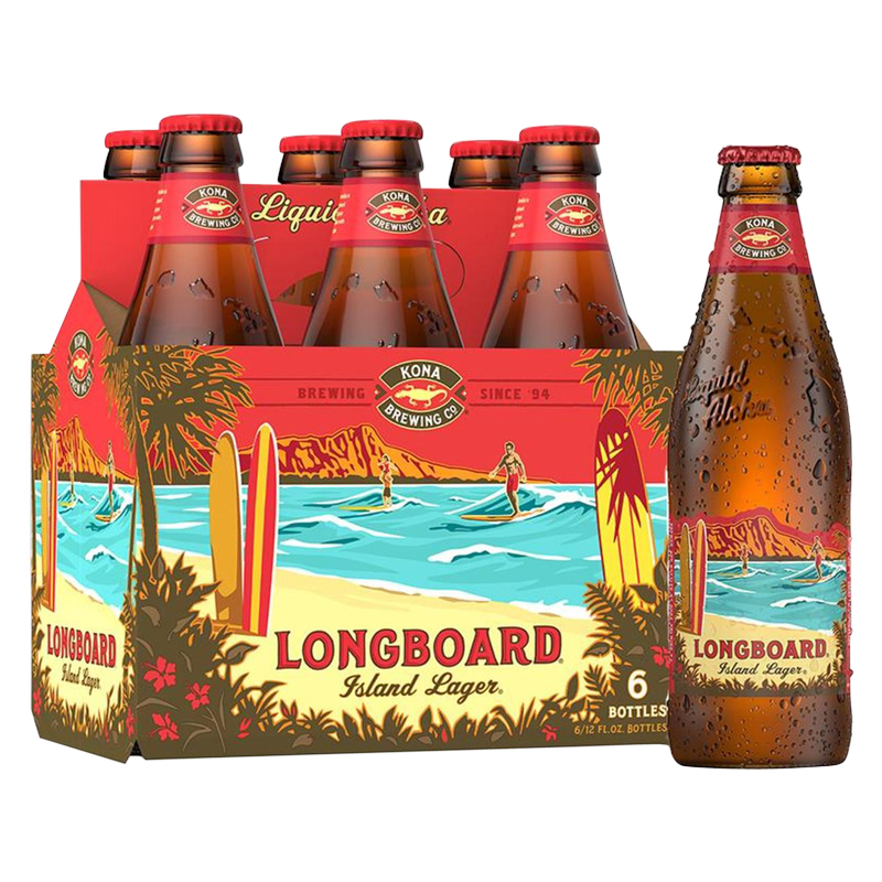 Kona Longboard Island Lager 6pk 12oz Btl 4.6% ABV