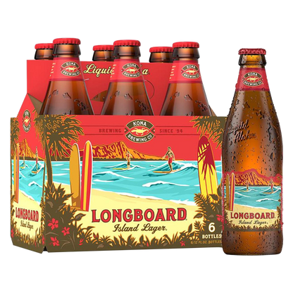 Kona Longboard Island Lager 6pk 12oz Btl 4.6% ABV