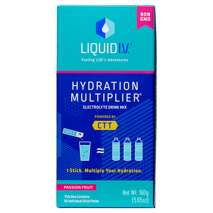 Liquid I.V. Hydration Multiplier Electrolyte Drink Mix Powder Passion Fruit 10ct Box