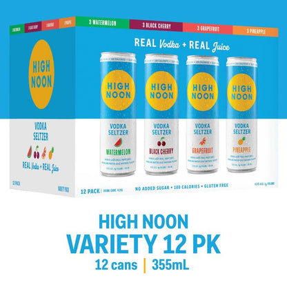 High Noon Vodka Hard Seltzer Variety 12pk 12oz Can 4.5% ABV