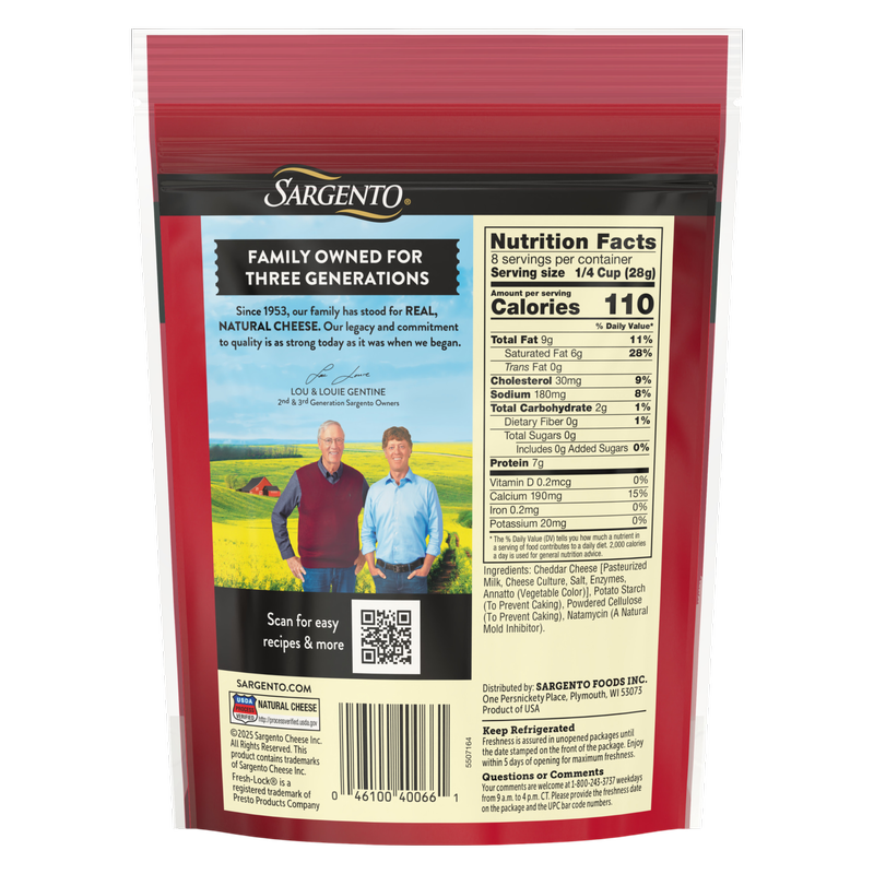 Sargento Finely Shredded Sharp Cheddar Natural Cheese - 8oz