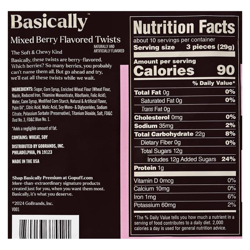 Basically Premium Mixed Berry Twists 10 oz - Basically – BevMo!