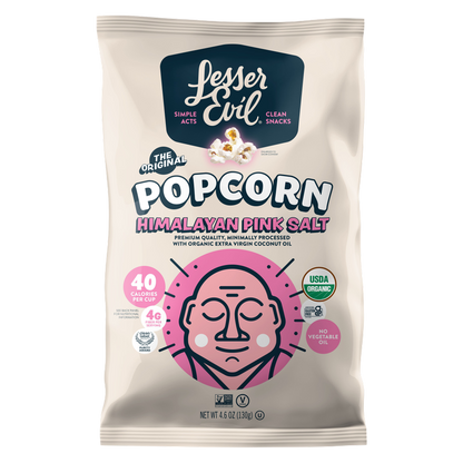 LesserEvil Organic Popcorn, Himalayan Pink Salt, 4.6oz