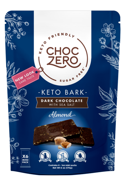 CHOCZERO Dark Chocolate Sea Salt Almonds Keto Bark 6 oz