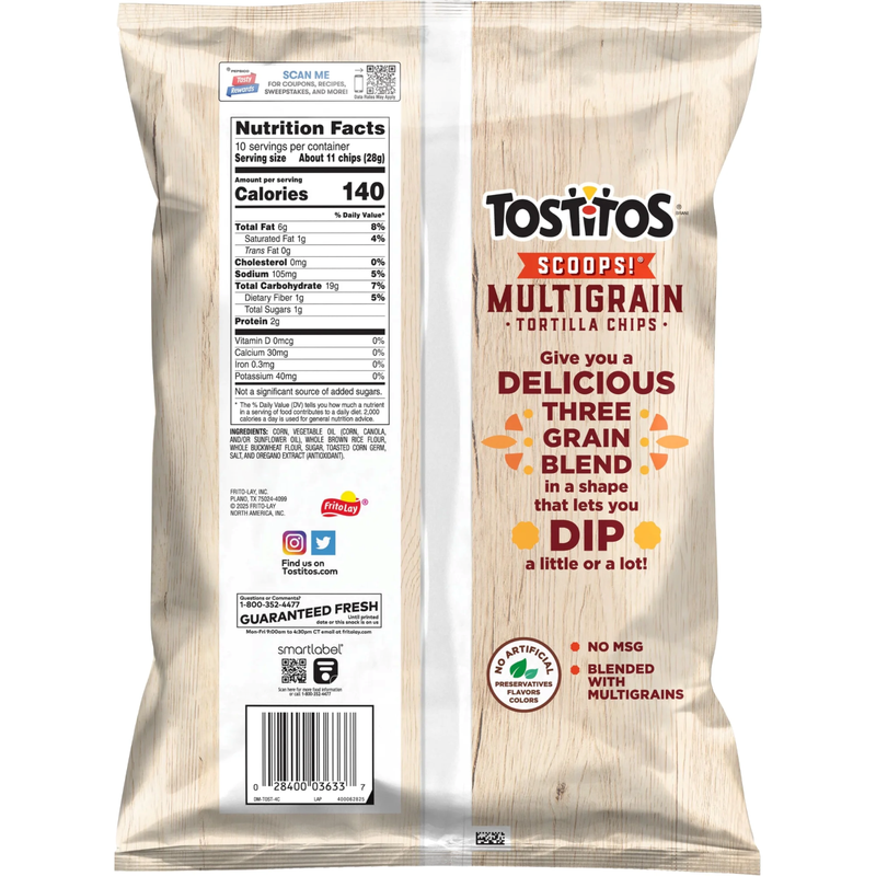 Tostitos Scoops Multi Grain Tortilla Chips 10oz