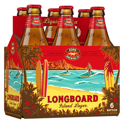 Kona Longboard Island Lager 6pk 12oz Btl 4.6% ABV