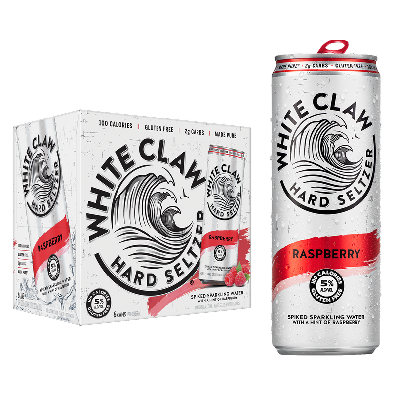 White Claw Raspberry 6pk 12oz Can 5.0% ABV - White Claw – BevMo!