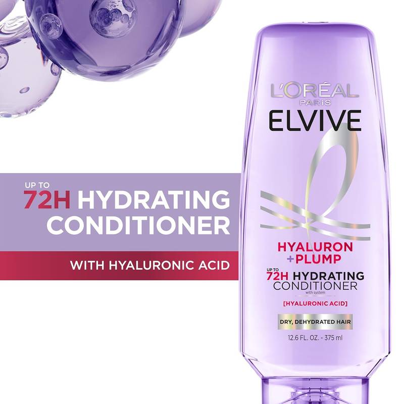 L'Oreal Conditioner, Hyaluron Plump Hydrating, for Dry Hair, 12.6oz