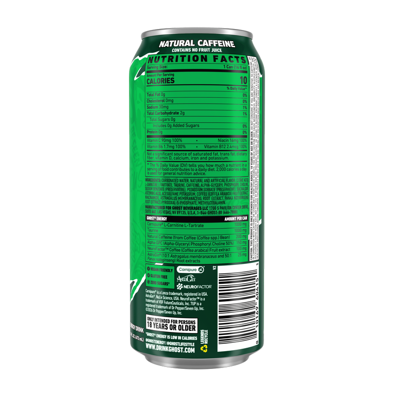 GHOST Energy Zero Sugar 7UP Lemon-Lime 16oz Can