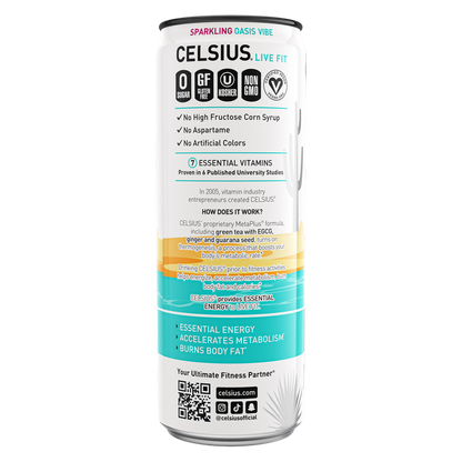 CELSIUS Sparkling Oasis Vibe Energy Drink 12oz Can