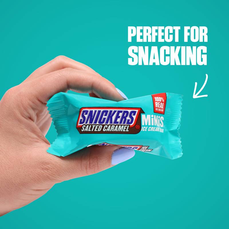SNICKERS Ice Cream Minis, Salted Caramel Ice Cream Bars, 10ct