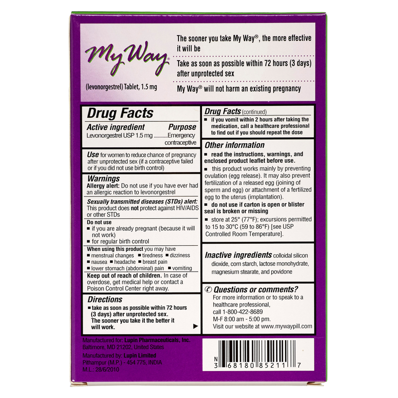 My Way Emergency Contraceptive Tablets