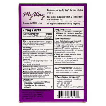 My Way Emergency Contraceptive Tablets