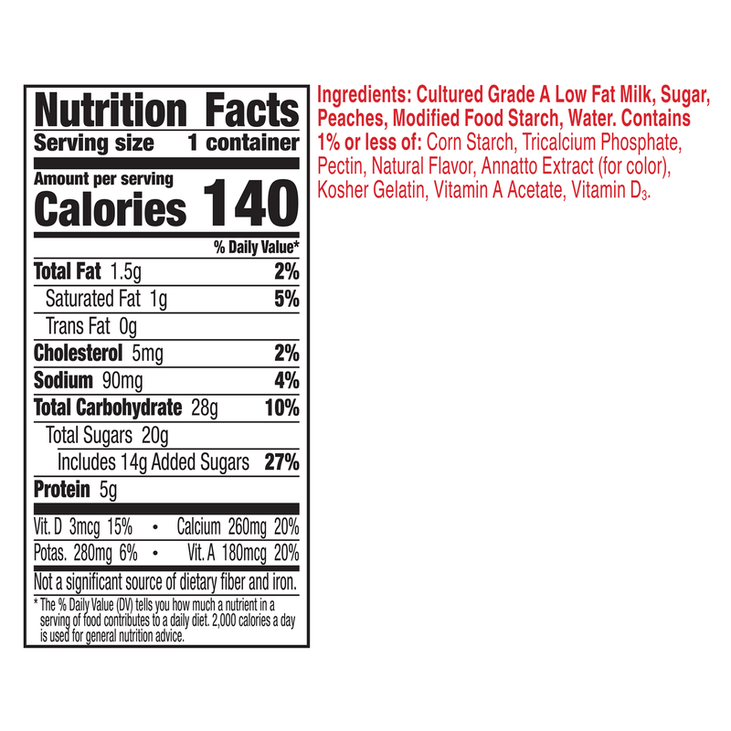 Yoplait Original Harvest Peach Yogurt - 6oz