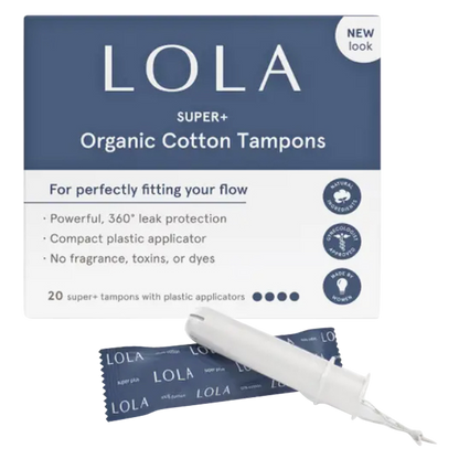 LOLA Super Plus Organic Cotton Tampons 20ct