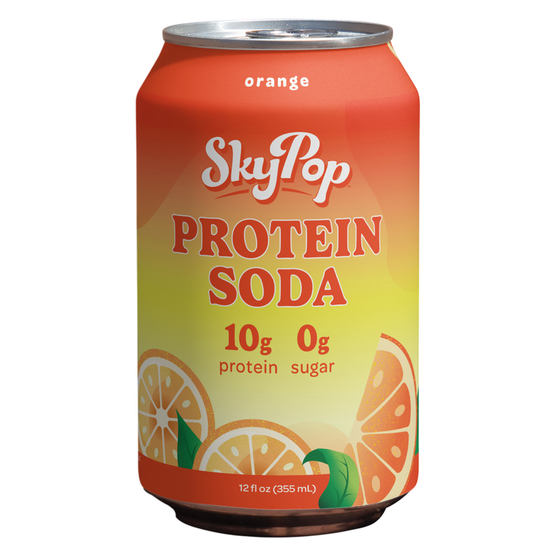 SkyPop Orange Protein Soda 12oz Can