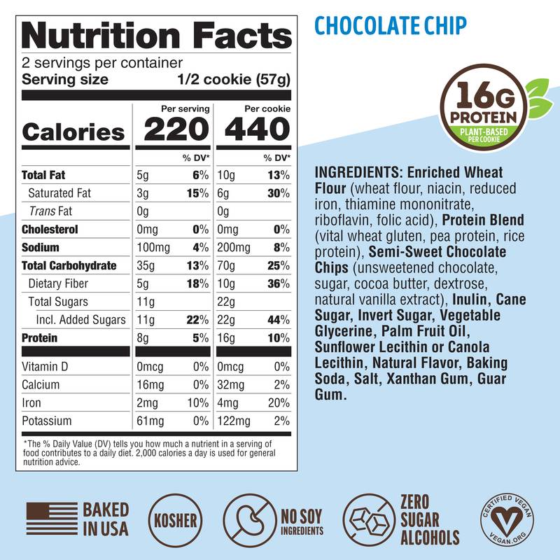 Lenny & Larry’s Chocolate Chip Protein Cookie, 4oz