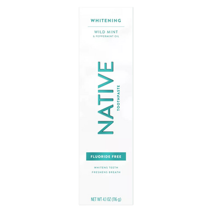 Native Whitening Wild Mint & Peppermint Oil Fluoride Free Toothpaste, 4.1 oz