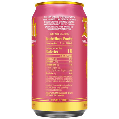 Liquid Death Strawberry Terror Sparkling Water 6pk 12oz Can