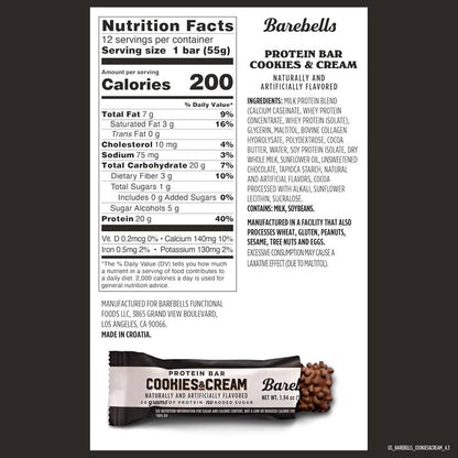 Barebells Cookies and Cream Protein Bar Case 12ct