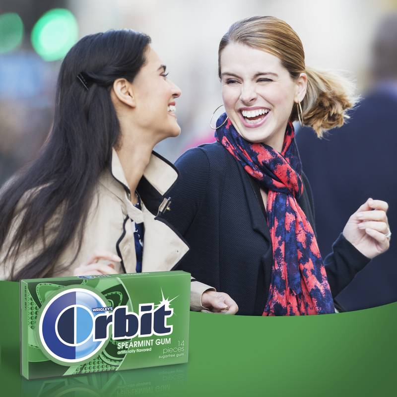 ORBIT Gum Spearmint Sugar Free Chewing Gum, Single Pack, 14 Piece