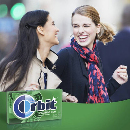 ORBIT Gum Spearmint Sugar Free Chewing Gum, Single Pack, 14 Piece