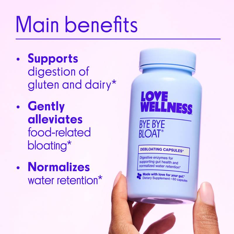 Love Wellness Bye Bye Bloat Debloating Capsules 60ct