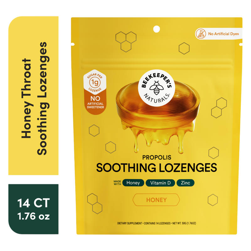 Beekeeper's Naturals Honey Throat Soothing Lozenges, 14 ct