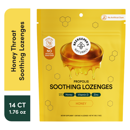 Beekeeper's Naturals Honey Throat Soothing Lozenges, 14 ct