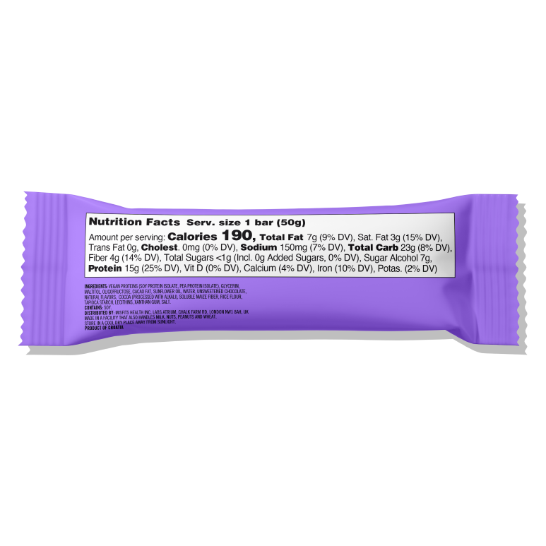 Misfits Plant-Based Caramel Fudge Protein Bar, 1.8oz