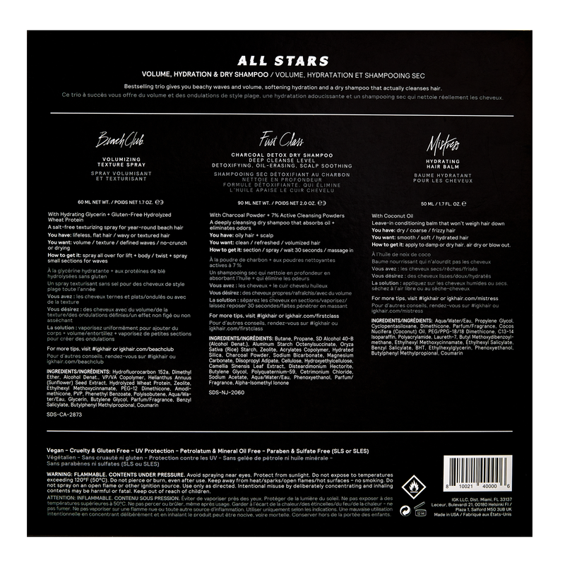 IGK ALL STARS SET: Volume, Hydration & Dry Shampoo