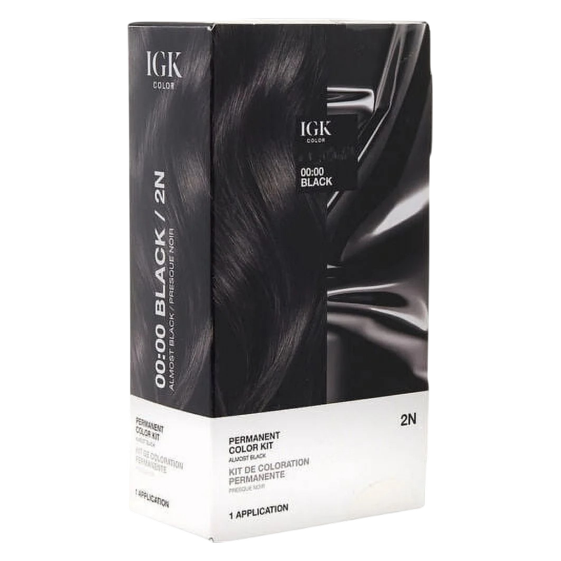 IGK PERMANENT COLOR KIT 0000 Black Almost Black 2N IGK BevMo!