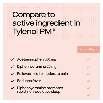 Goodnow PM Extra Strength Sleep Aid & Pain Reliever Acetaminophen 48 Caplets