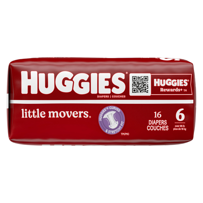 Huggies Little Movers Baby Diapers, Size 6 (35+ lbs), 16 Ct