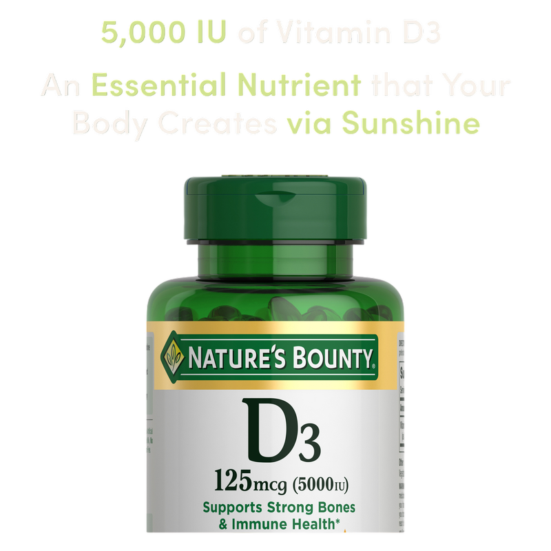 Nature's Bounty Vitamin D3 5000IU Softgels 150ct