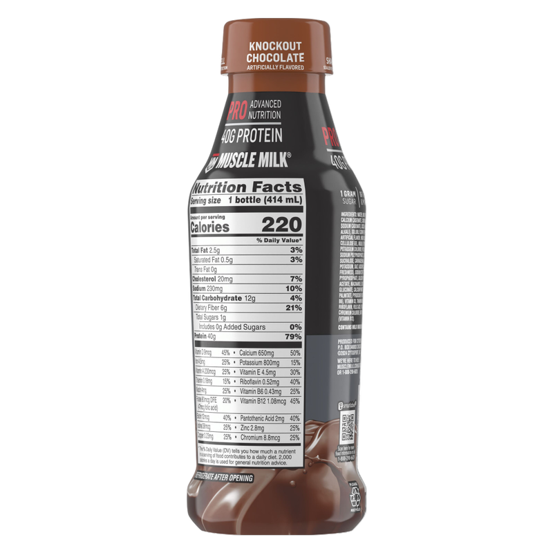 Muscle Milk Chocolate Pro Advanced Nutrition Protein Shake 14oz Btl