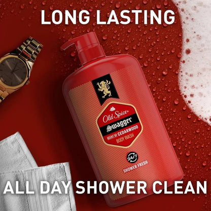 Old Spice Men's Body Wash Pump, Swagger Scent of Confidence, 33.4oz